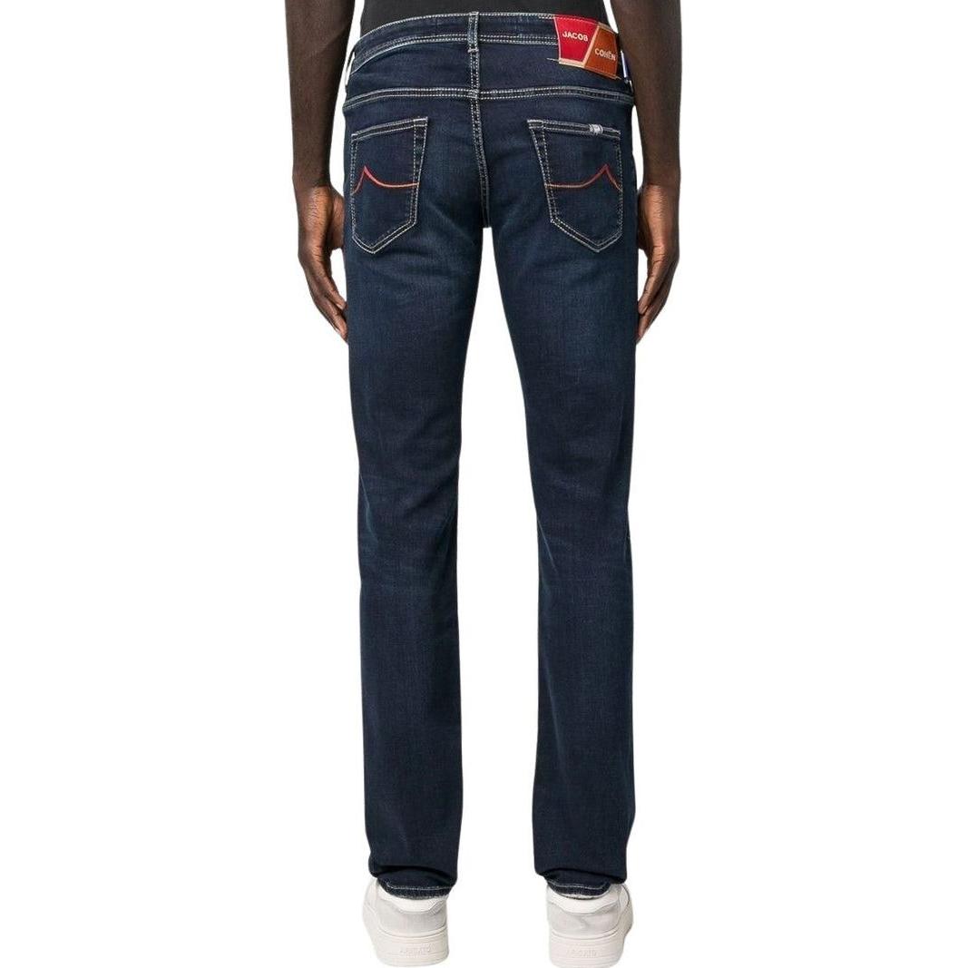 Jacob Cohen Elegant Blue Denim with Suede Accent