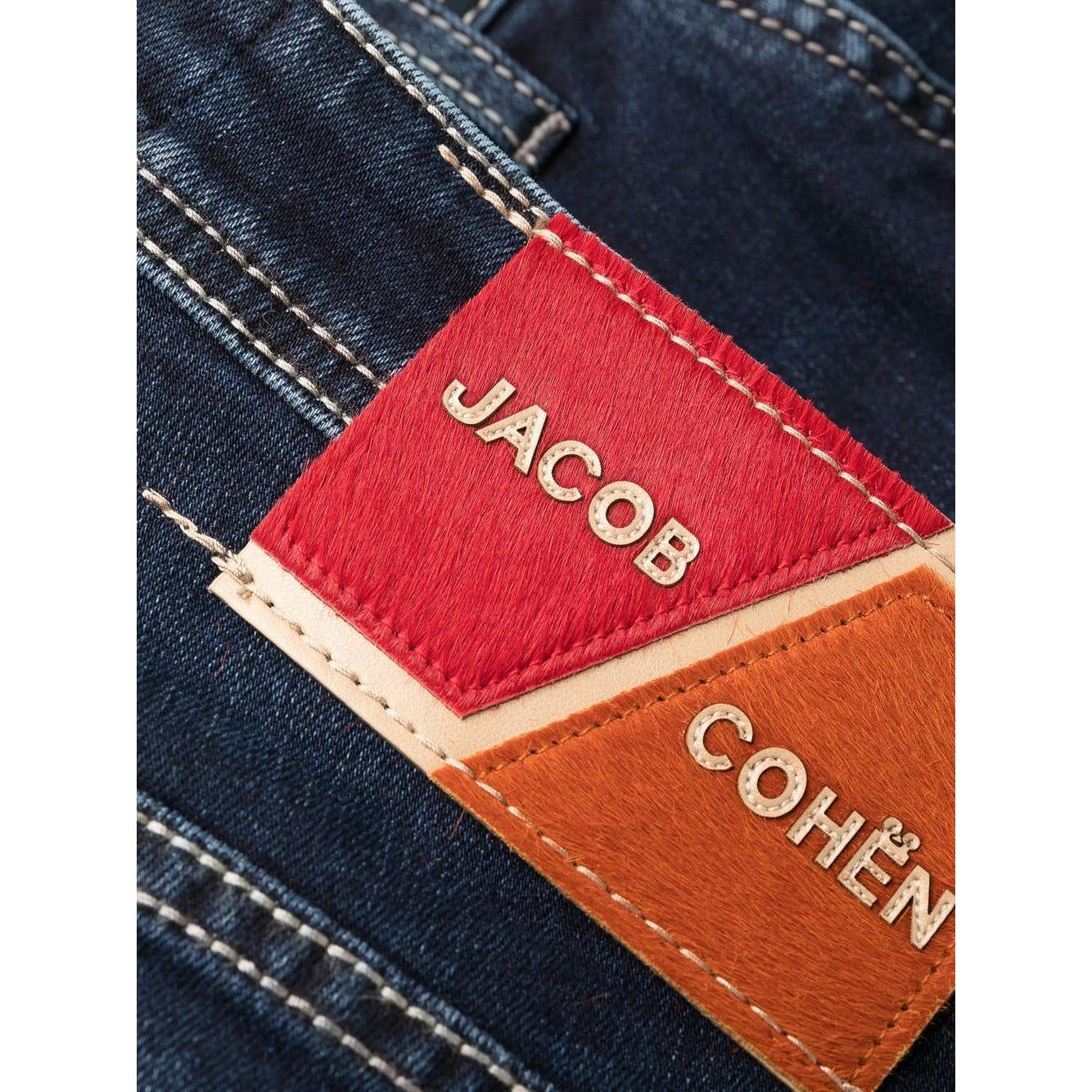 Jacob Cohen Elegant Blue Denim with Suede Accent