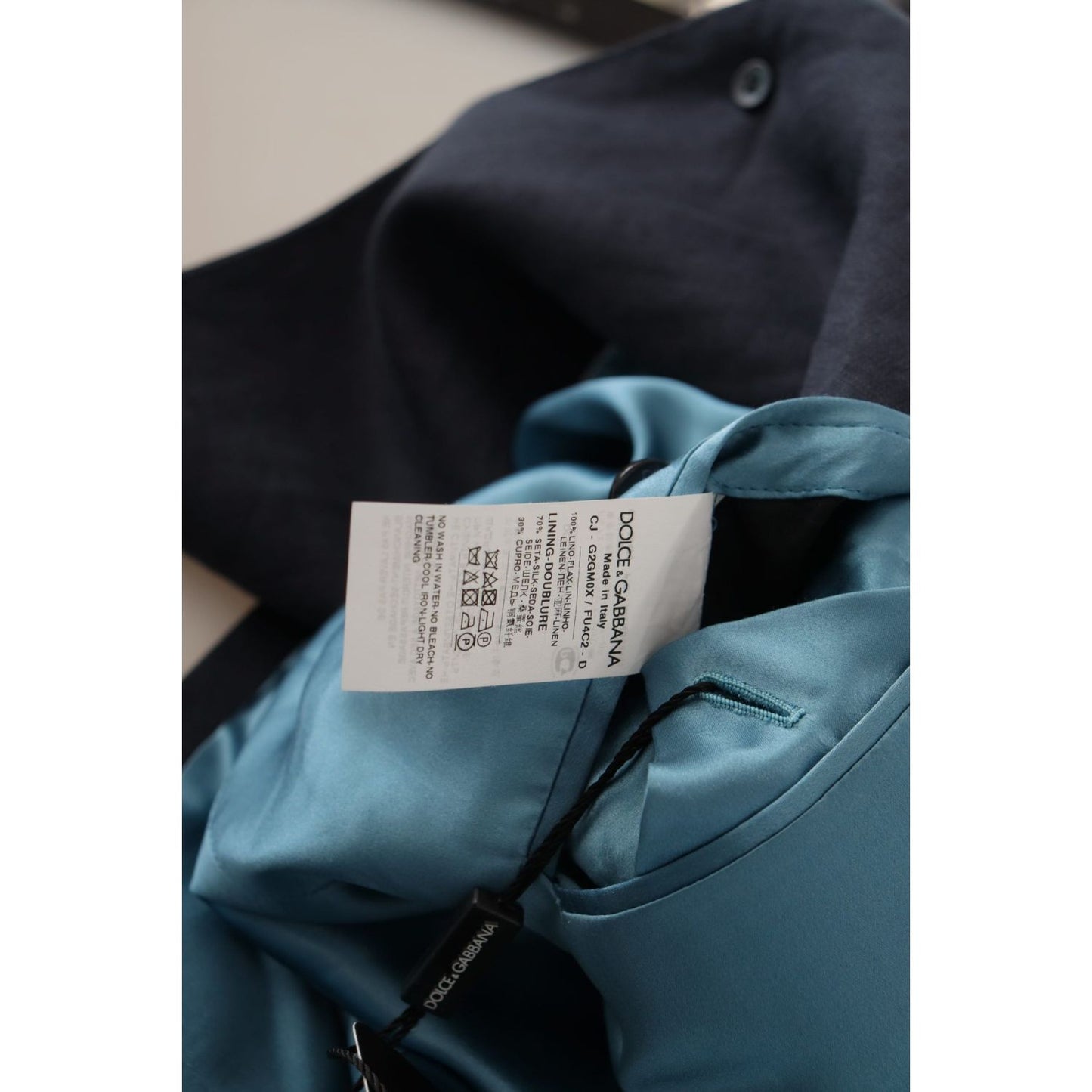 Dolce & Gabbana Elegant Linen Single Breasted Blazer Dolce & Gabbana Dark Slate Gray