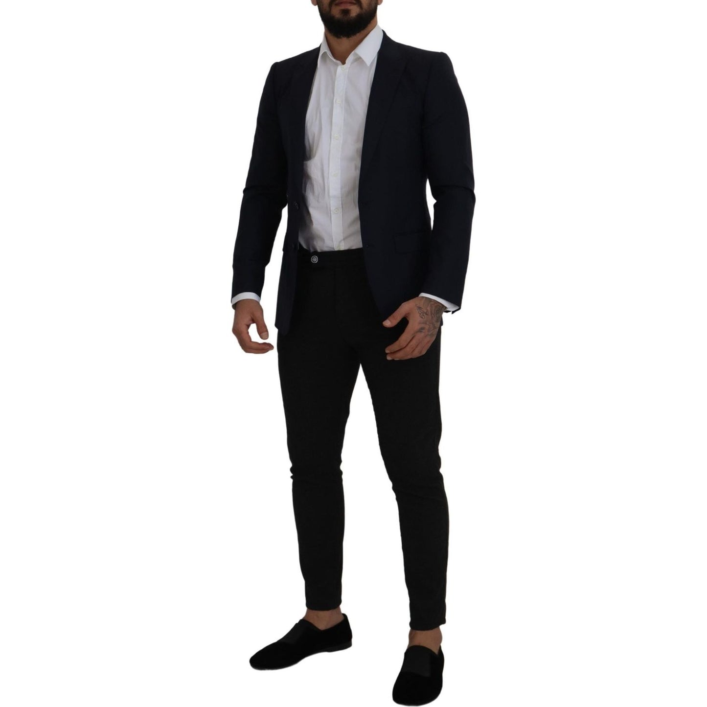 Dolce & Gabbana Elegant Single Breasted Wool Silk Blazer Dolce & Gabbana Black