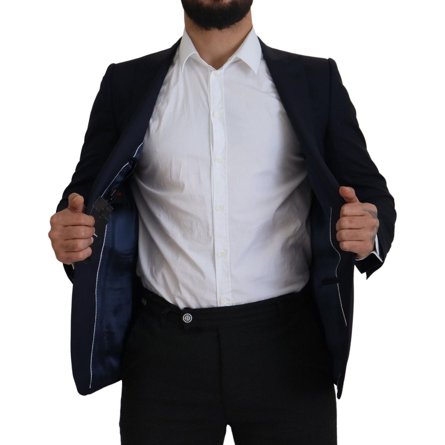 Dolce & Gabbana Elegant Single Breasted Wool Silk Blazer Dolce & Gabbana Black