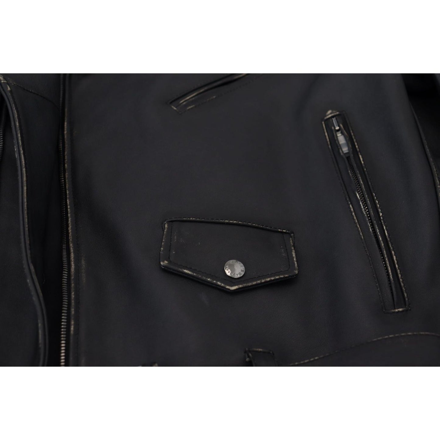 Dolce & Gabbana Elegant Black Leather Biker Jacket Dolce & Gabbana Black
