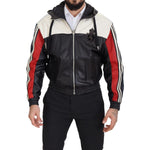 Dolce & Gabbana Black Leather Hooded Blouson Coat Jacket JKT3338- 46