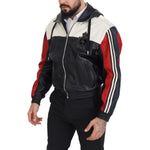 Dolce & Gabbana Black Leather Hooded Blouson Coat Jacket JKT3338- 46