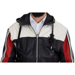 Dolce & Gabbana Black Leather Hooded Blouson Coat Jacket JKT3338- 46