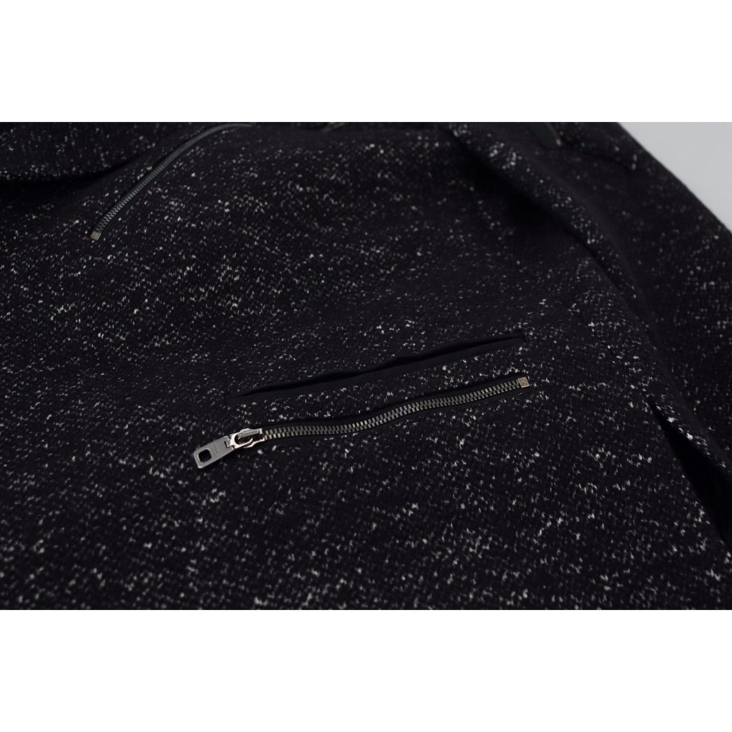 Dolce & Gabbana Sleek Patterned Wool Double Breasted Jacket Dolce & Gabbana Black
