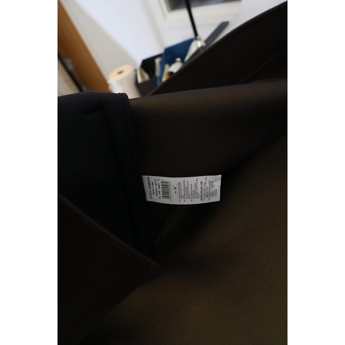 Dolce & Gabbana Elegant Dark Brown Shearling Coat Jacket Dolce & Gabbana Black