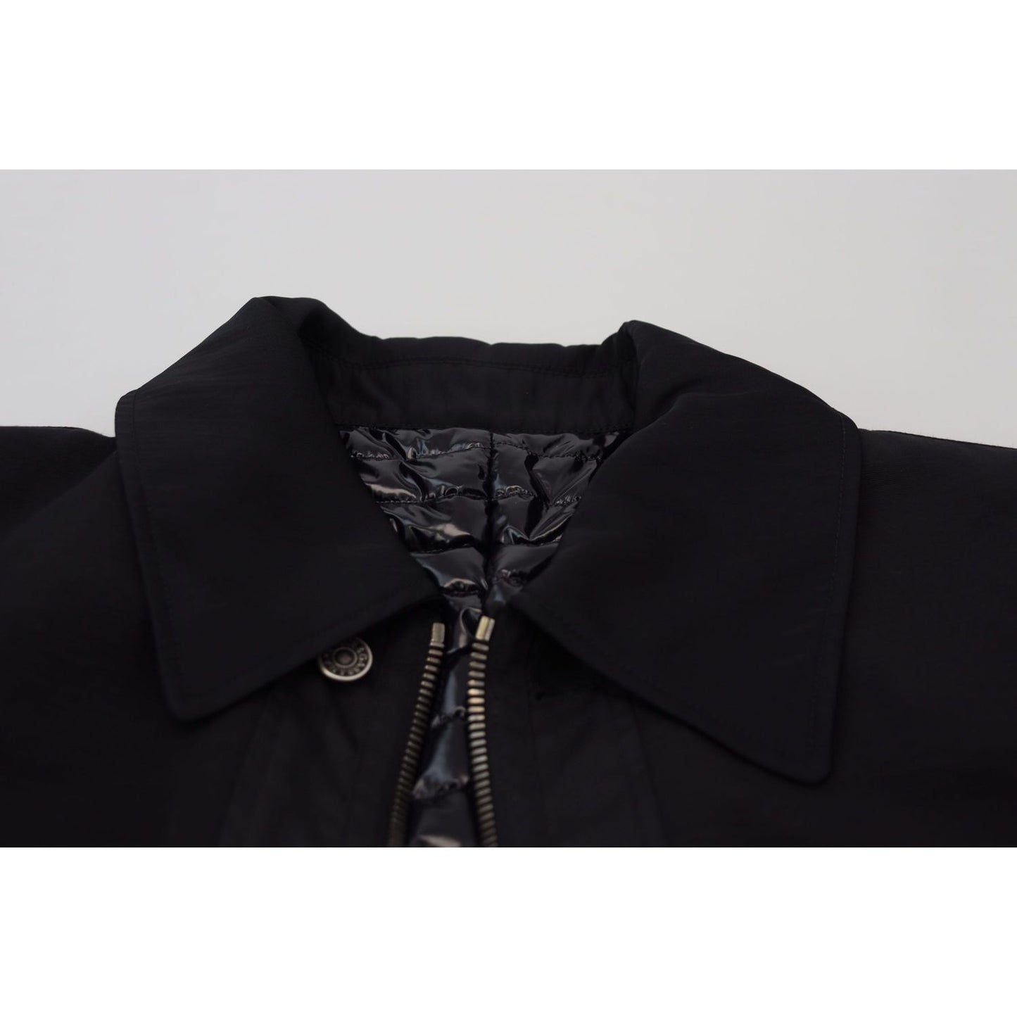 Dolce & Gabbana Elegant Full Zip Black Wool Blend Jacket Dolce & Gabbana Black