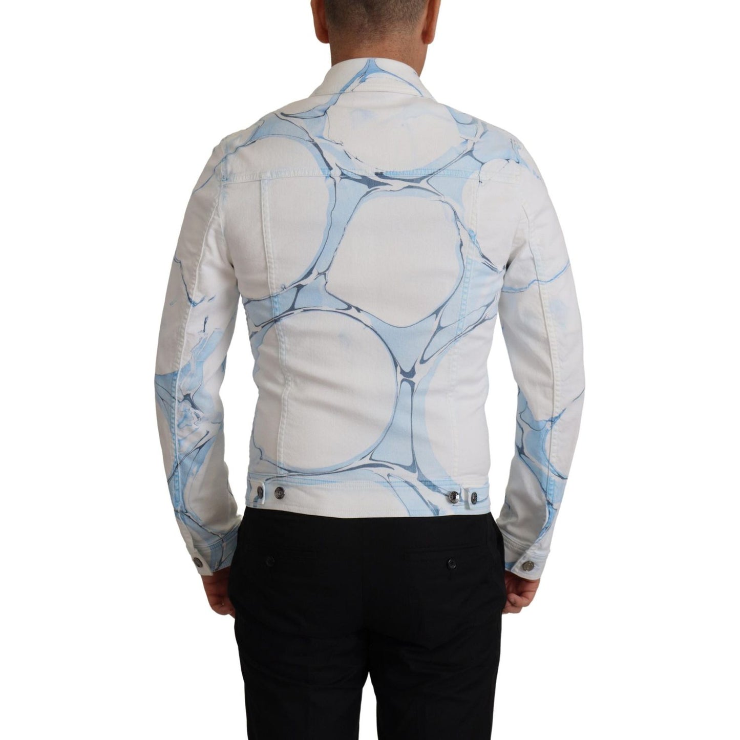 Dolce & Gabbana Multicolor Logo Embroidered Denim Jacket Dolce & Gabbana Gray