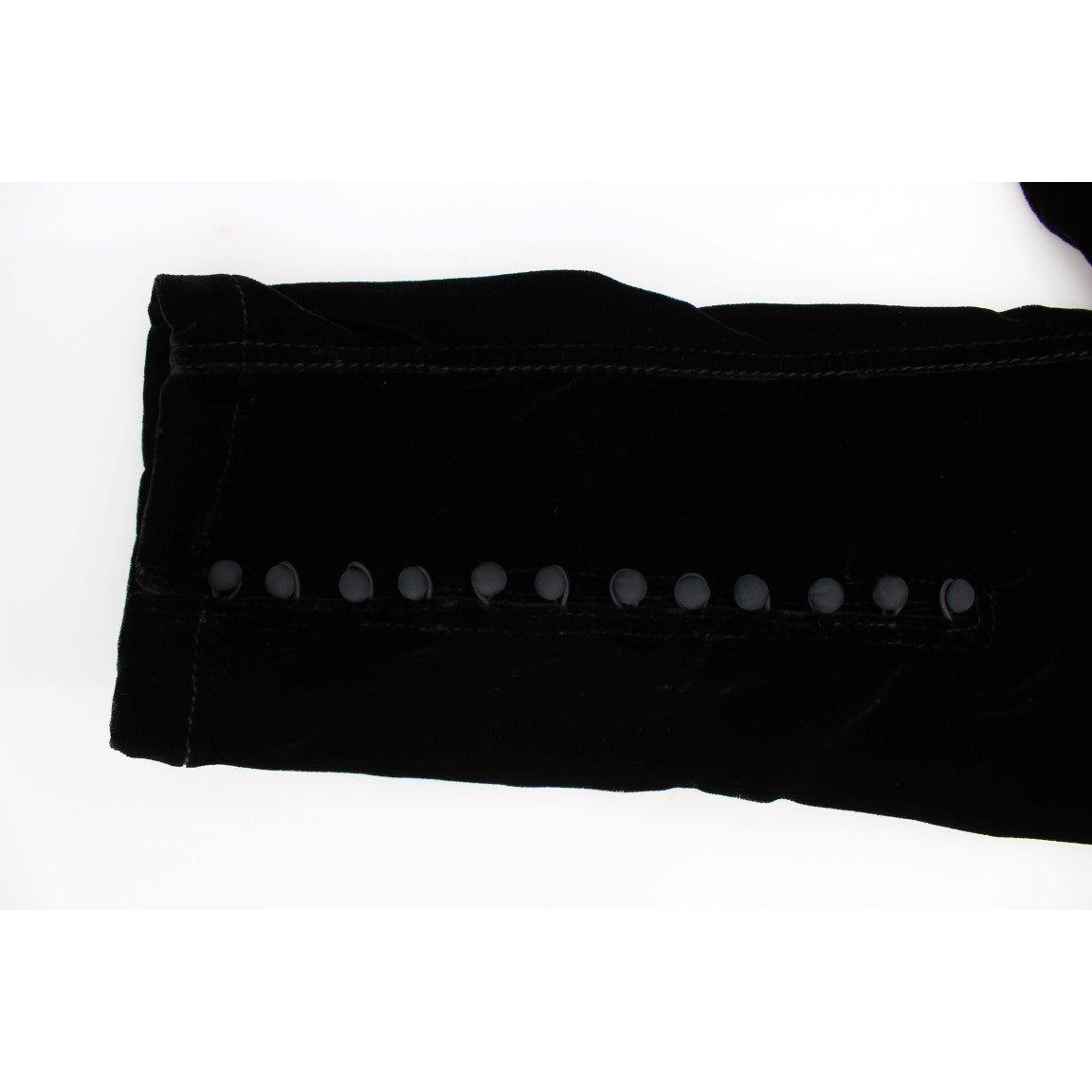 Ermanno Scervino Elegant Black Slim Fit Trousers Ermanno Scervino White Smoke