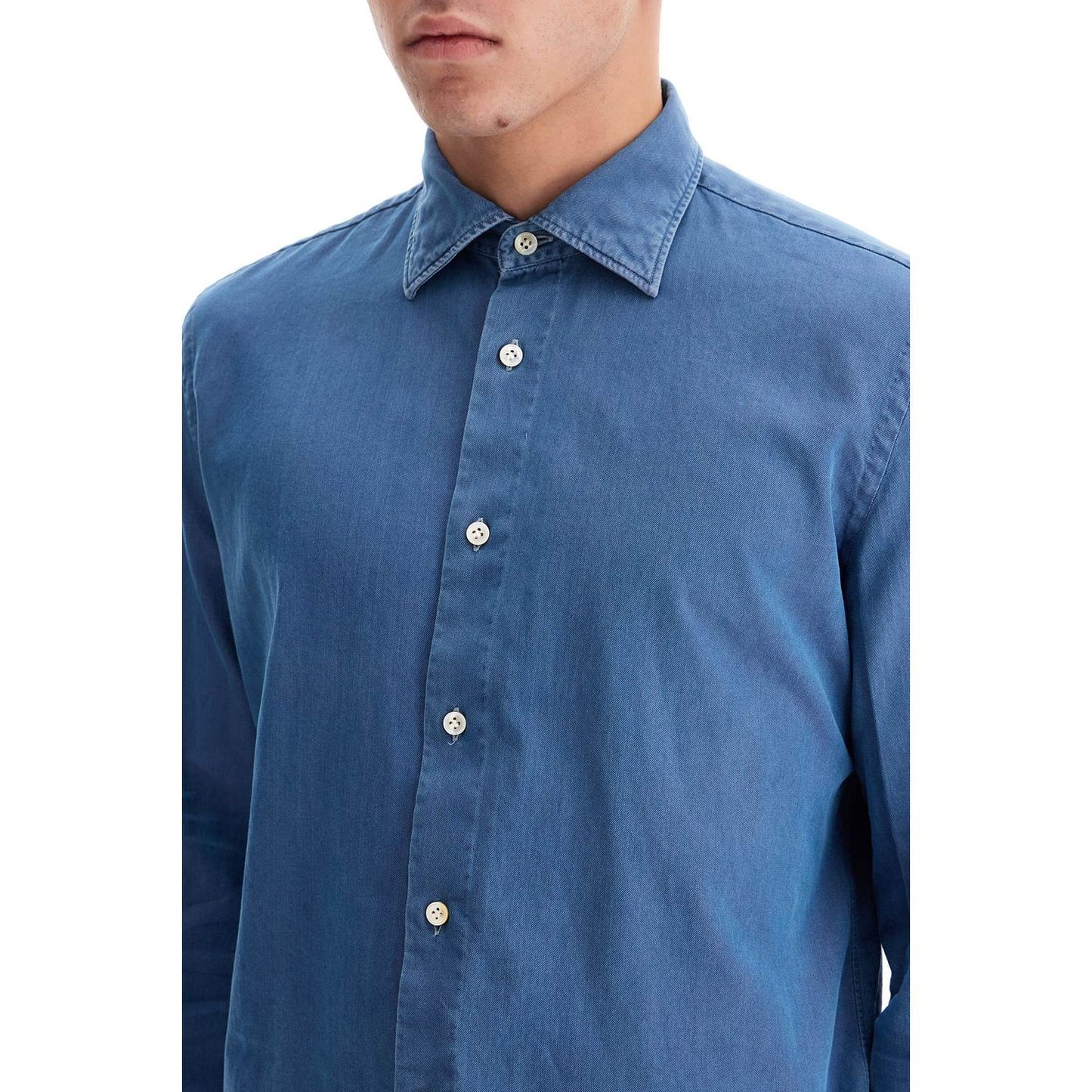 VINCENZO DI RUggIERO denim effect shirt