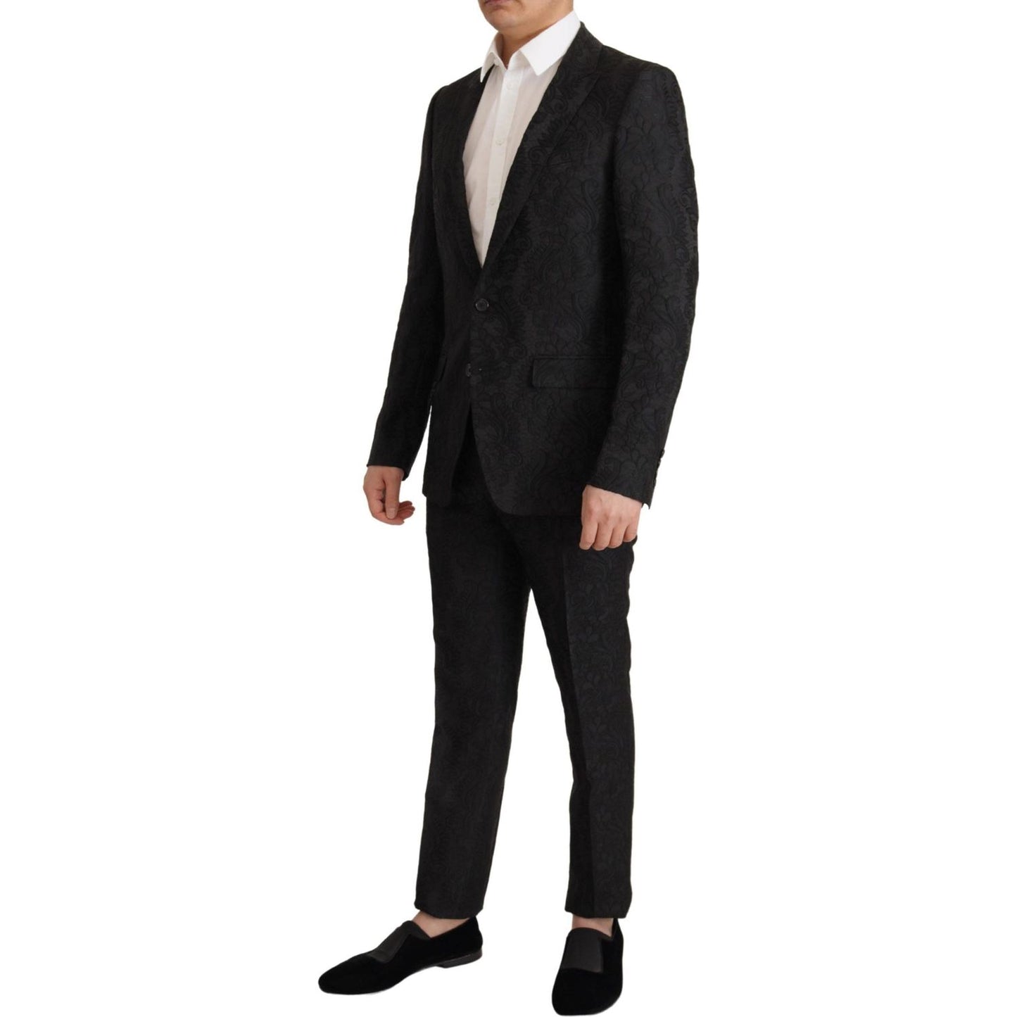 Dolce & Gabbana Glittering Black Martini Suit Set Dolce & Gabbana Black