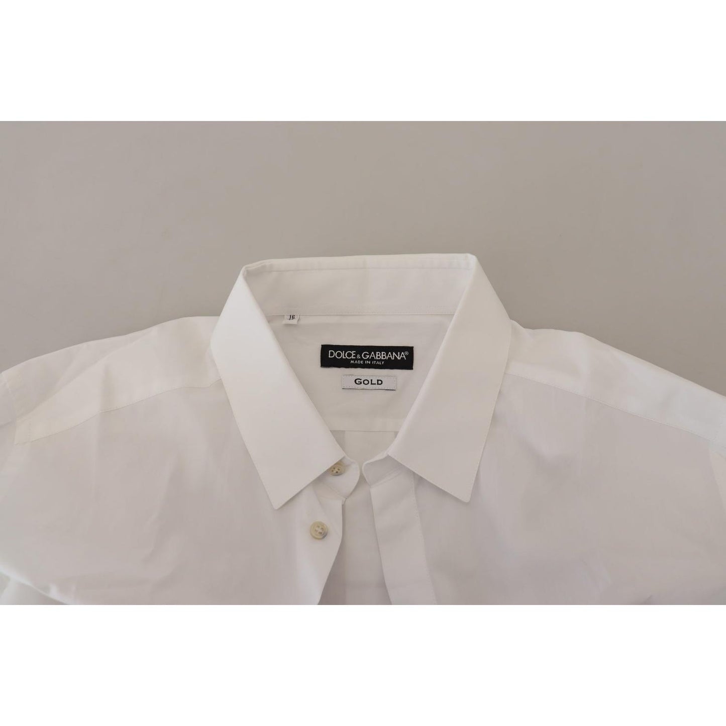 Dolce & Gabbana Elegant White Peacock Feather Dress Shirt Dolce & Gabbana Dark Gray