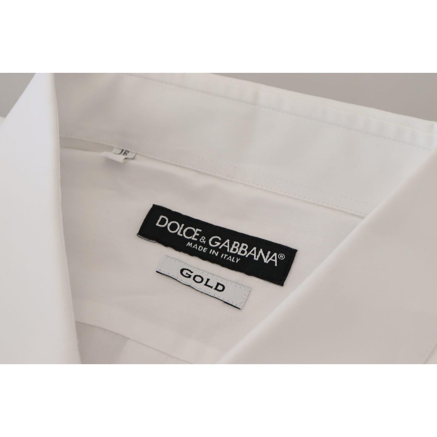 Dolce & Gabbana Elegant White Peacock Feather Dress Shirt Dolce & Gabbana Gray