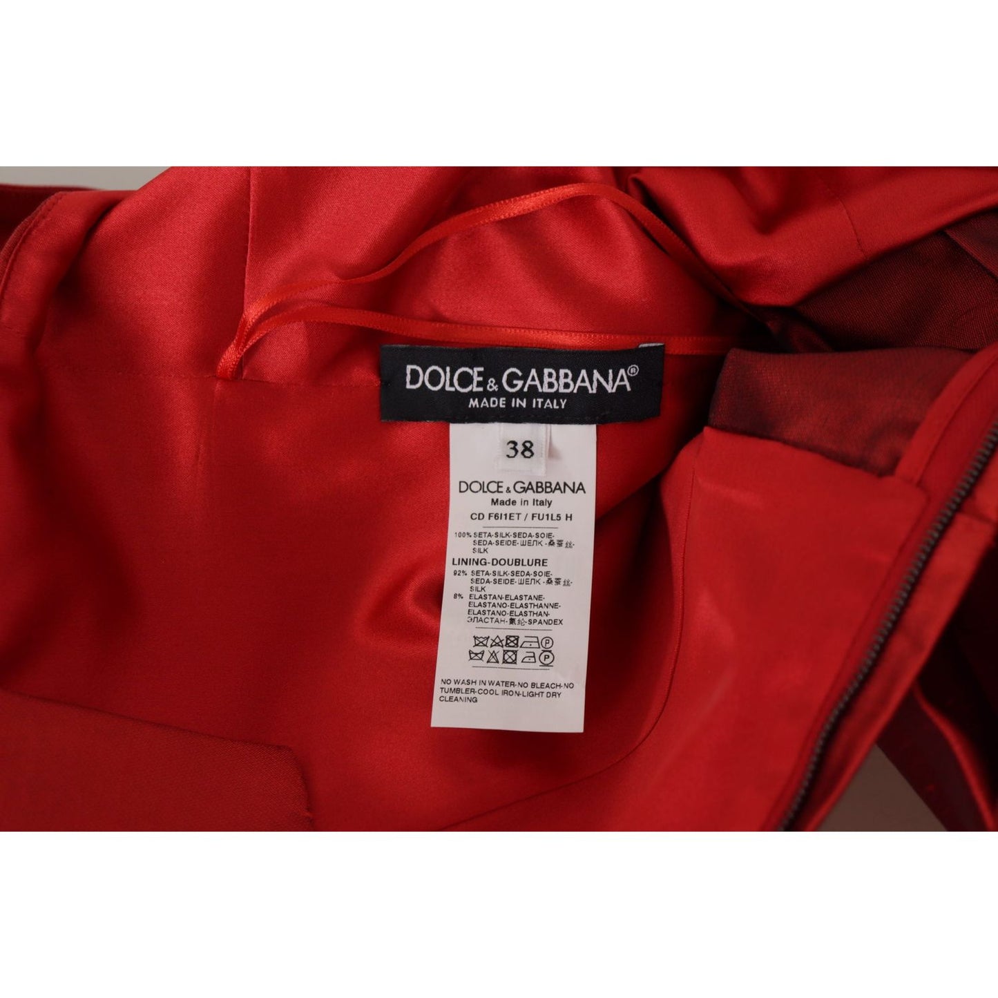 Dolce & Gabbana Radiant Red Silk A-Line Midi Dress Dolce & Gabbana Dark Red