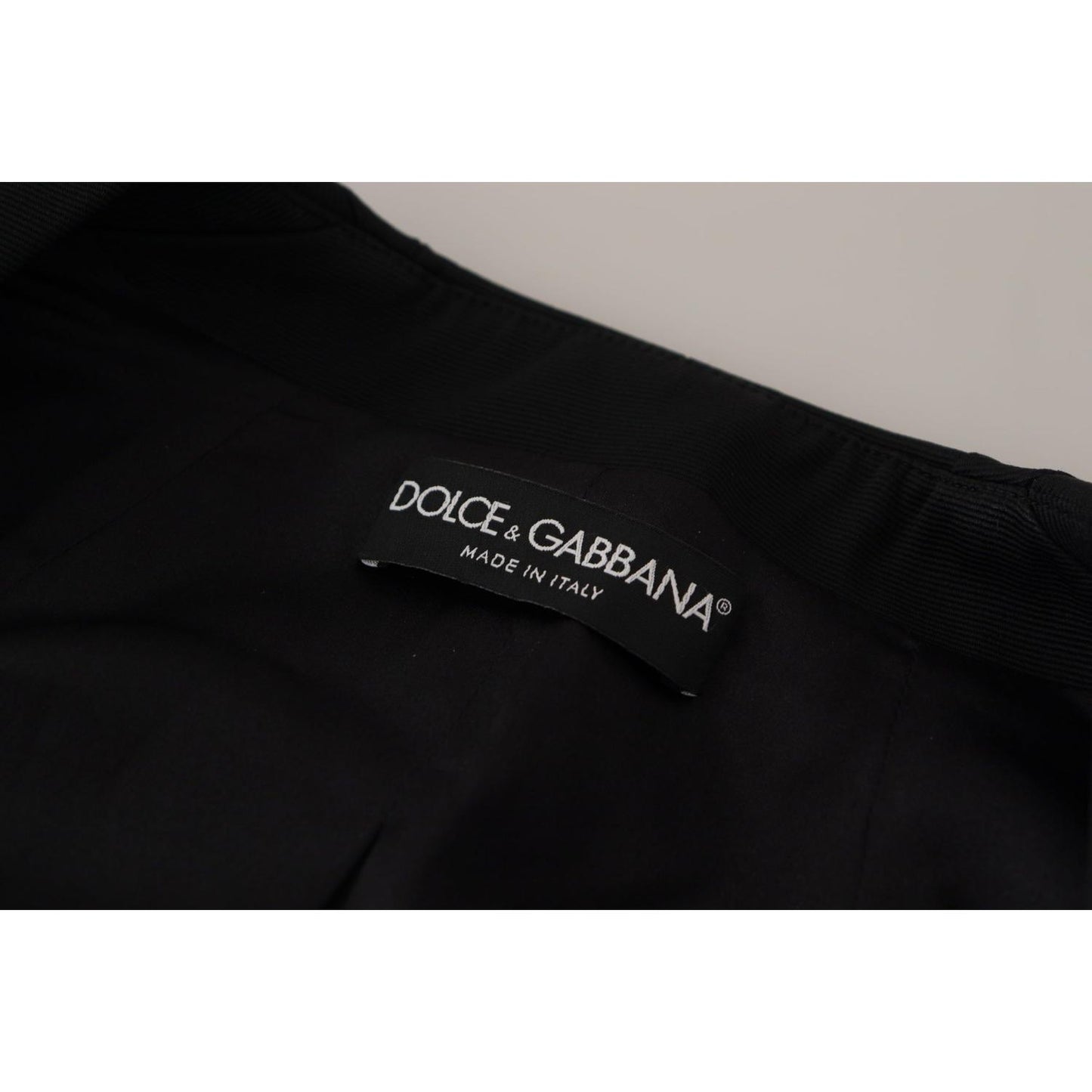 Dolce & Gabbana Sleek Black Snap Jacket with Silk Lining Dolce & Gabbana Dark Gray
