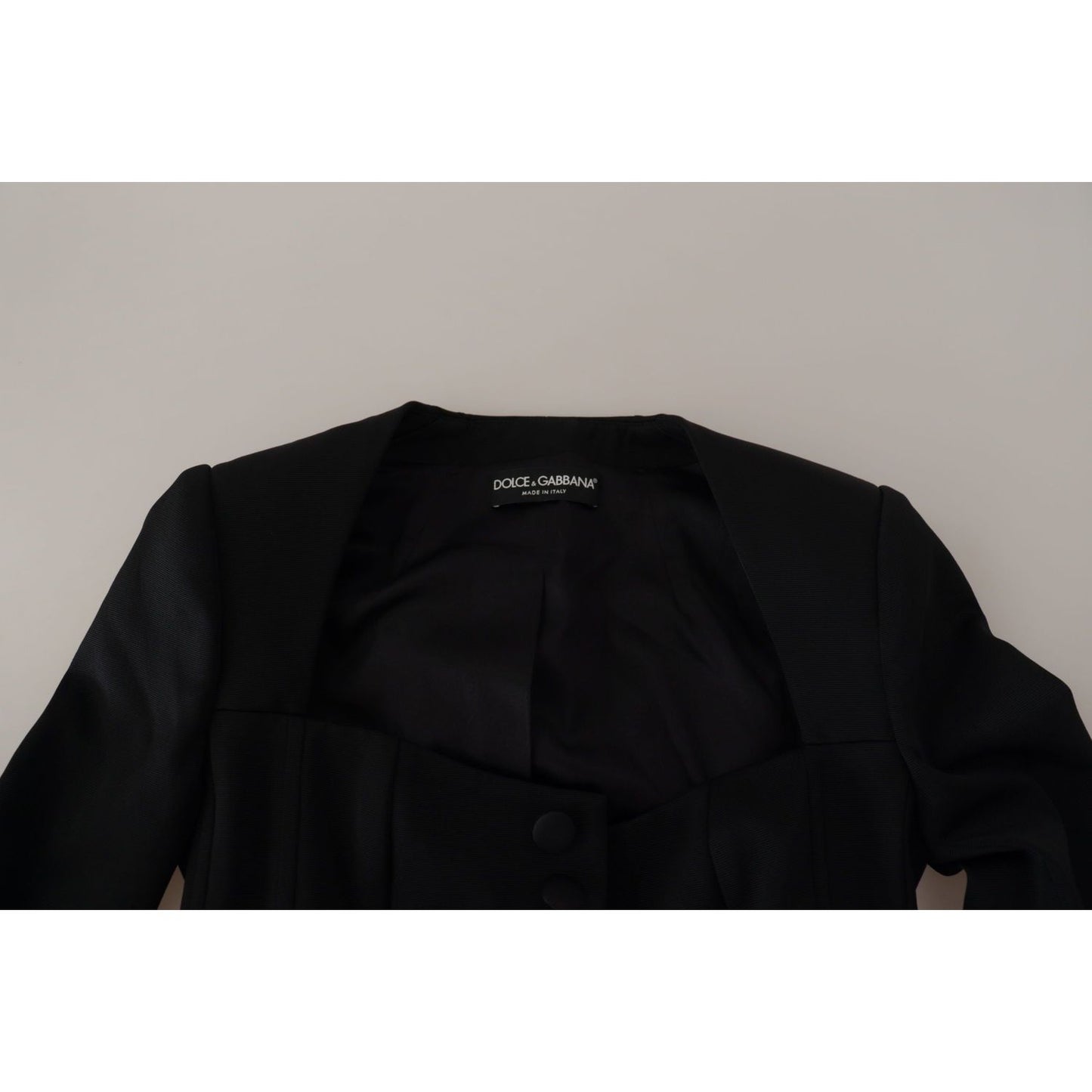 Dolce & Gabbana Sleek Black Snap Jacket with Silk Lining Dolce & Gabbana Dark Gray