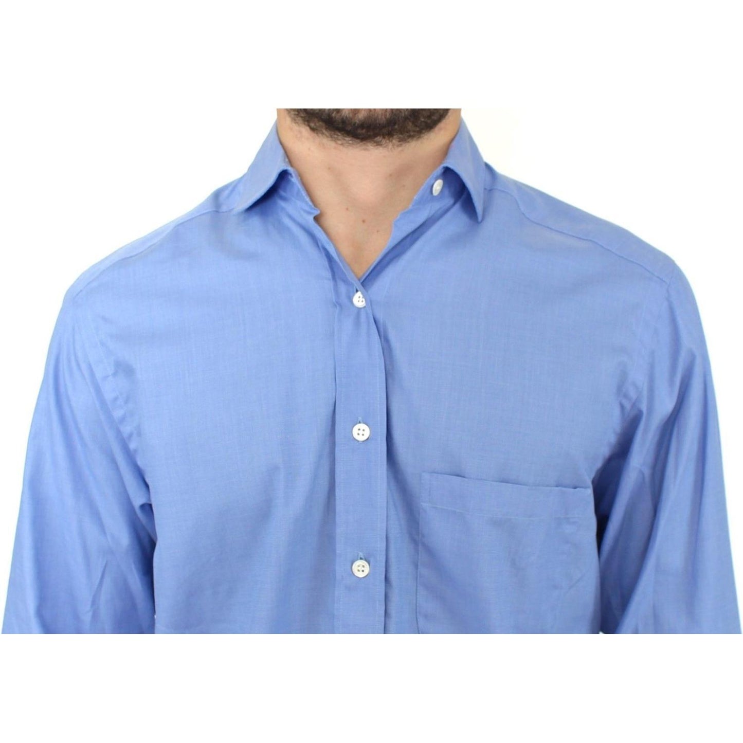 Ermanno Scervino Dapper Blue Cotton Dress Shirt for Men Ermanno Scervino Cornflower Blue