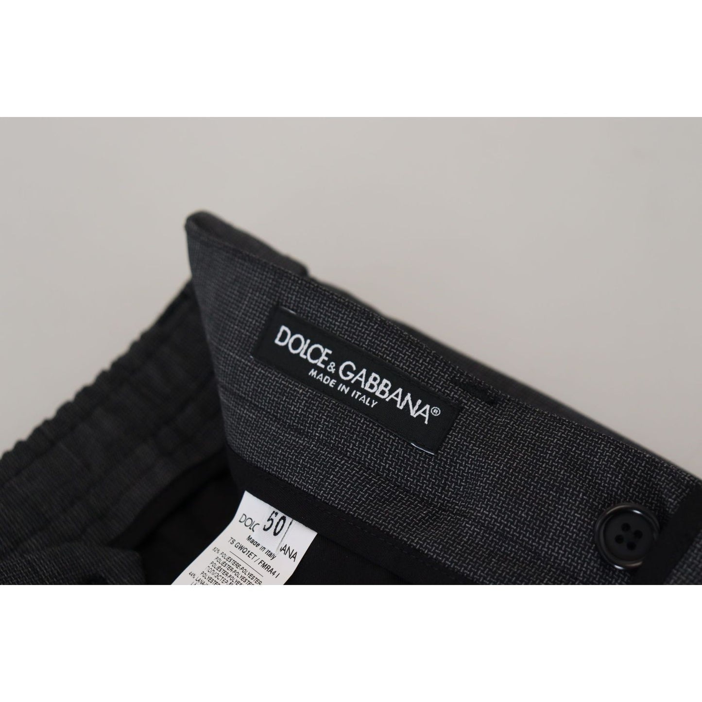 Dolce & Gabbana Elegant Checkered Slim Fit Cargo Pants Dolce & Gabbana Gray