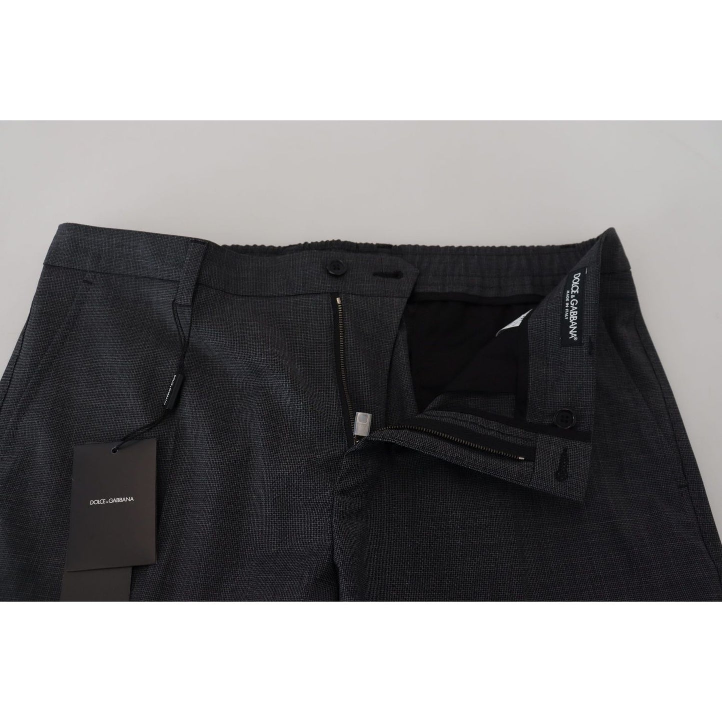 Dolce & Gabbana Elegant Checkered Slim Fit Cargo Pants Dolce & Gabbana Black