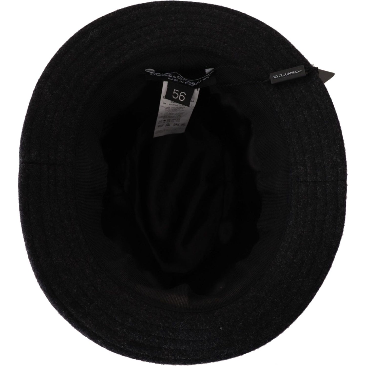 Dolce & Gabbana Elegant Gray Trilby Hat in Wool and Cashmere Dolce & Gabbana Black