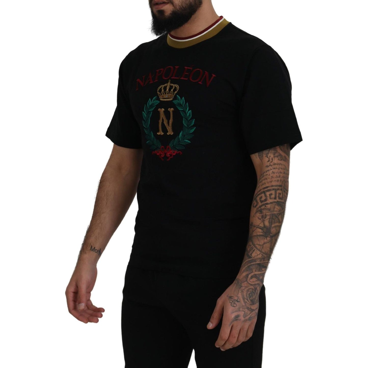 Dolce & Gabbana Iconic Black Cotton Crew Neck Tee Dolce & Gabbana Black