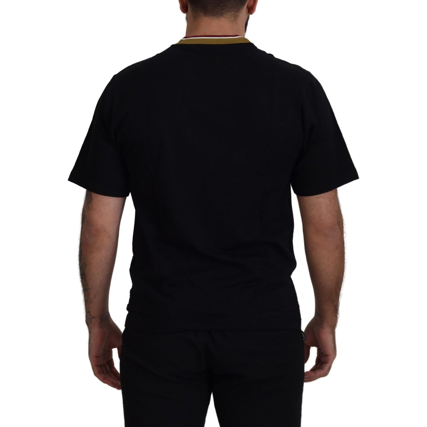 Dolce & Gabbana Iconic Black Cotton Crew Neck Tee Dolce & Gabbana Black