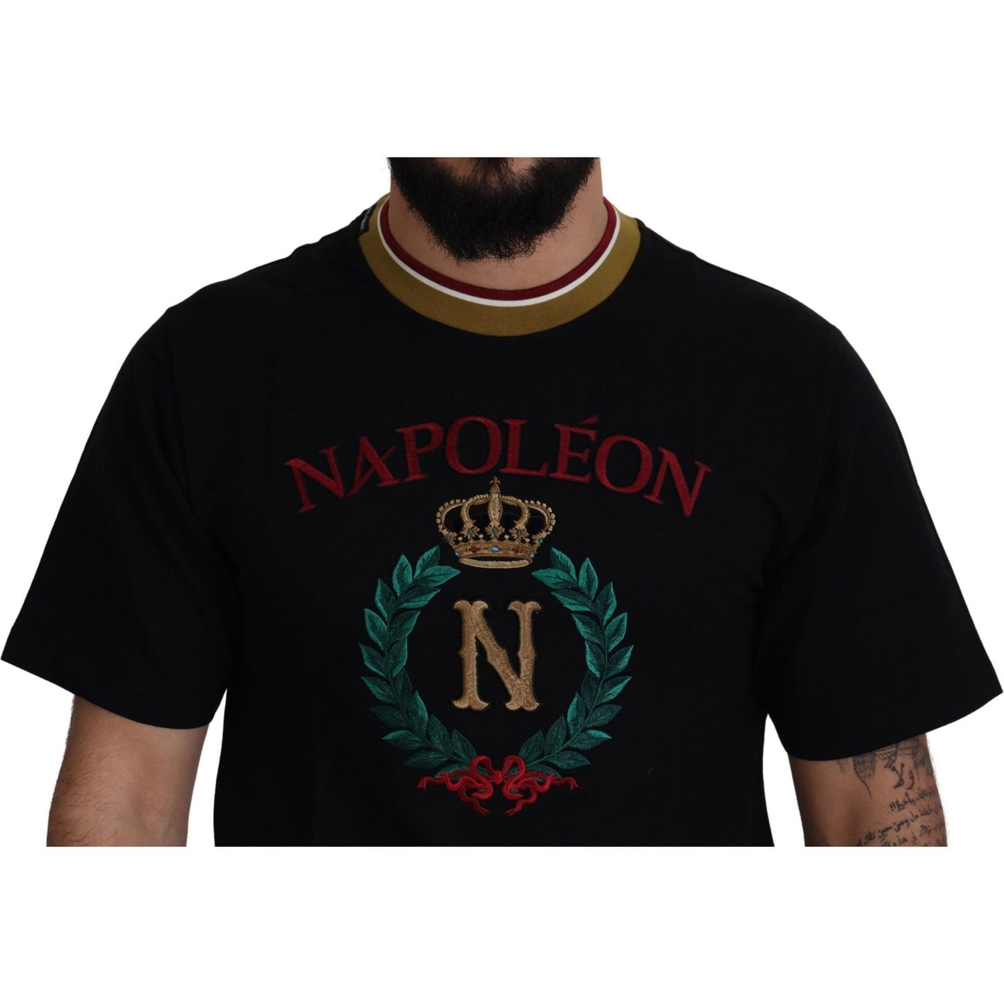 Dolce & Gabbana Iconic Black Cotton Crew Neck Tee Dolce & Gabbana Black