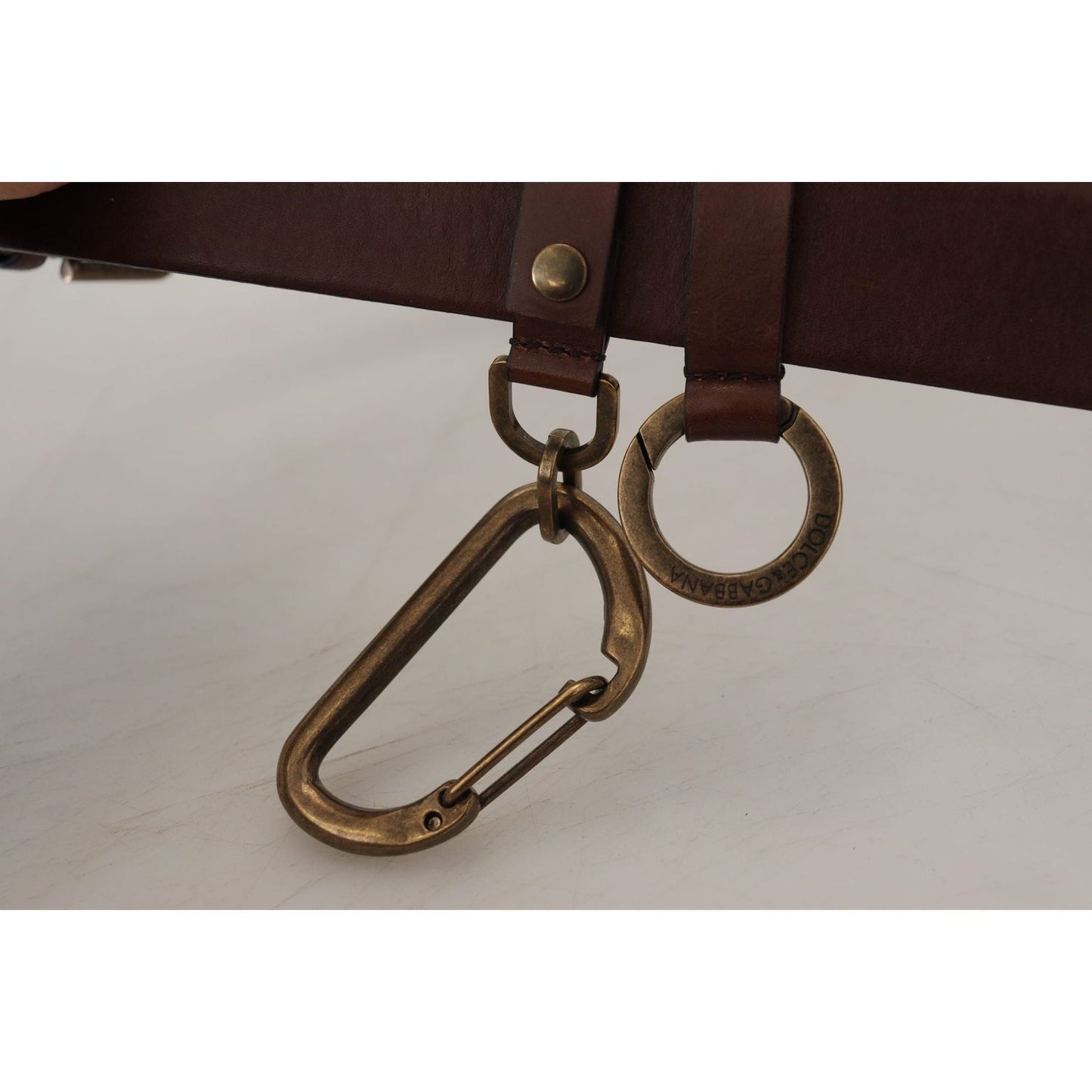 Dolce & Gabbana Elegant Brown Leather Belt with Metal Buckle Dolce & Gabbana Dark Gray