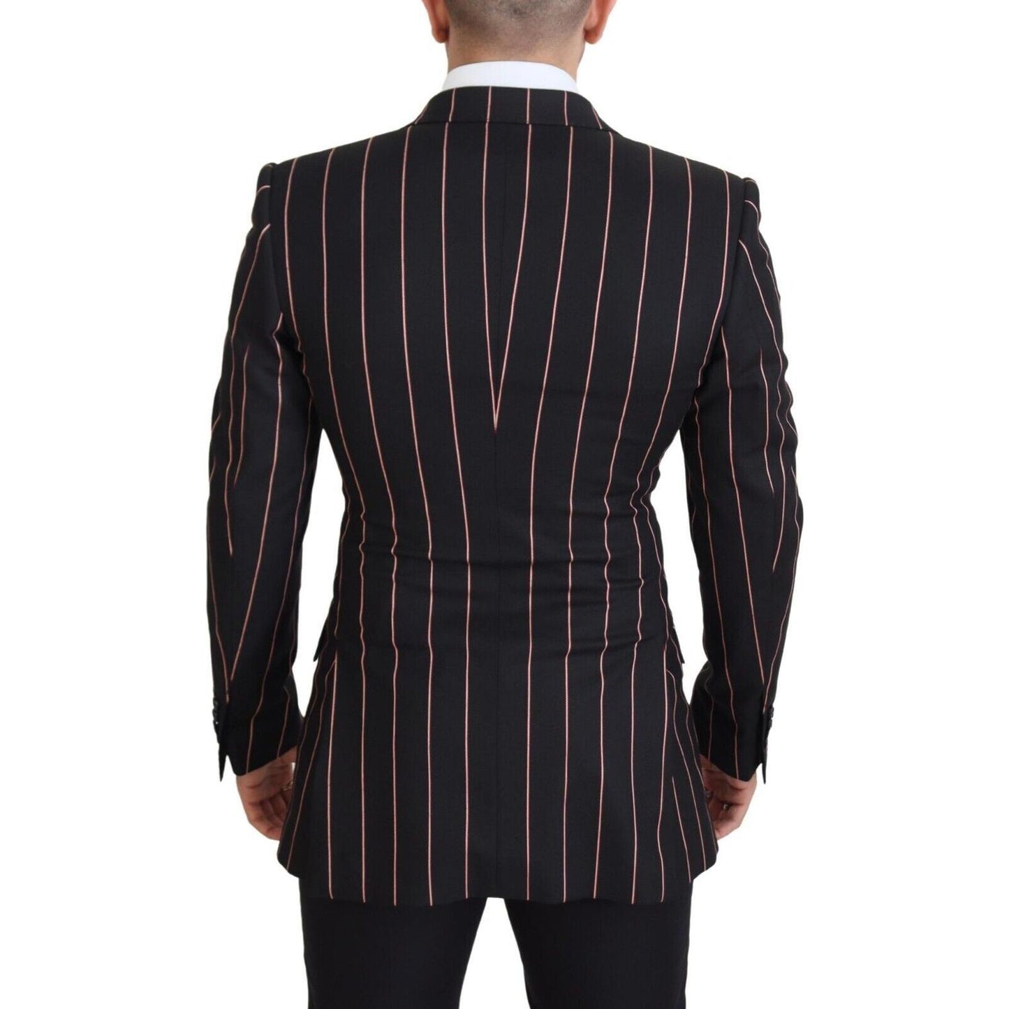 Dolce & Gabbana Elegant Slim Fit Double-Breasted Black Blazer Dolce & Gabbana Black