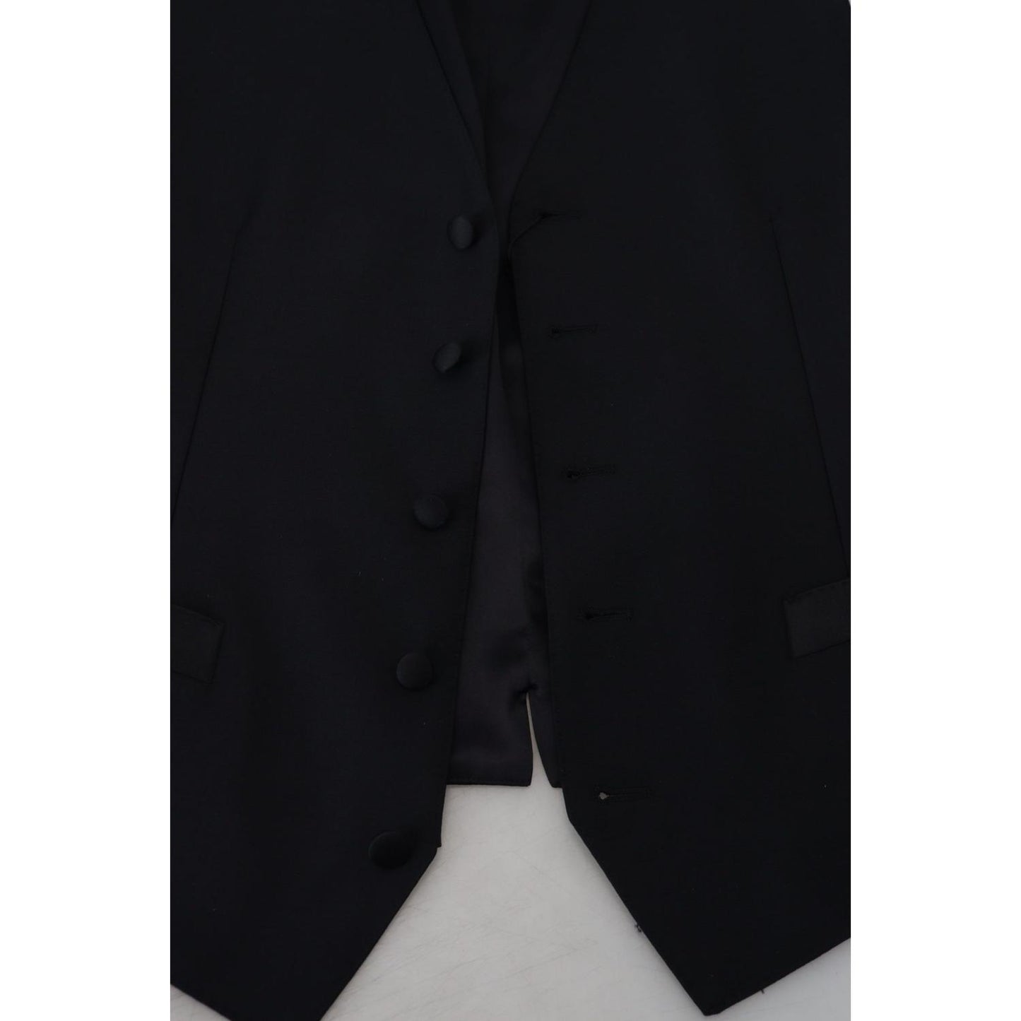 Dolce & Gabbana Elegant Black Single-Breasted Dress Vest Dolce & Gabbana Black