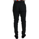 Dolce & Gabbana Black Striped Men Trousers Cotton Pants PAN74384 - 48