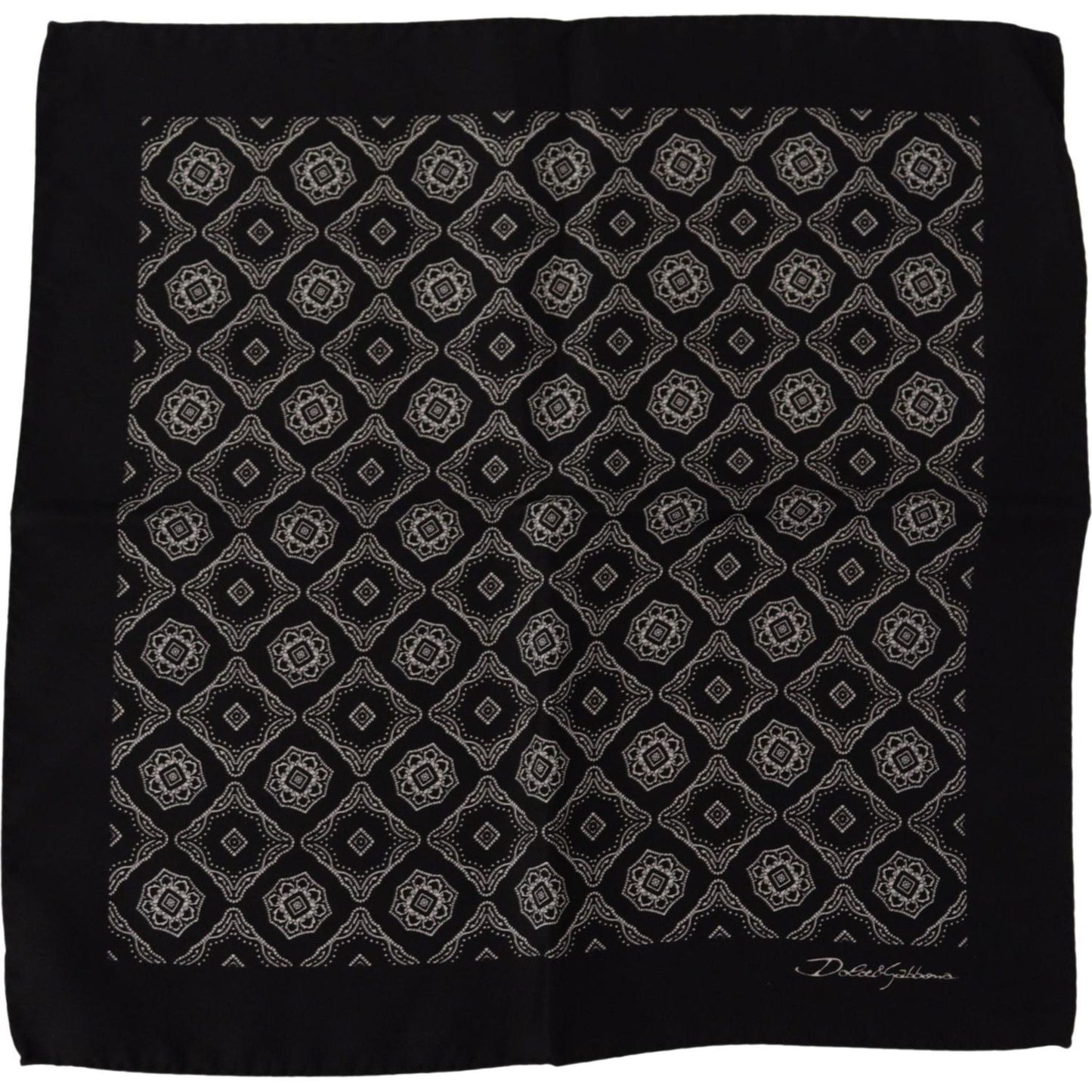 Dolce & Gabbana Elegant Geometric Silk Square Scarf Dolce & Gabbana Black