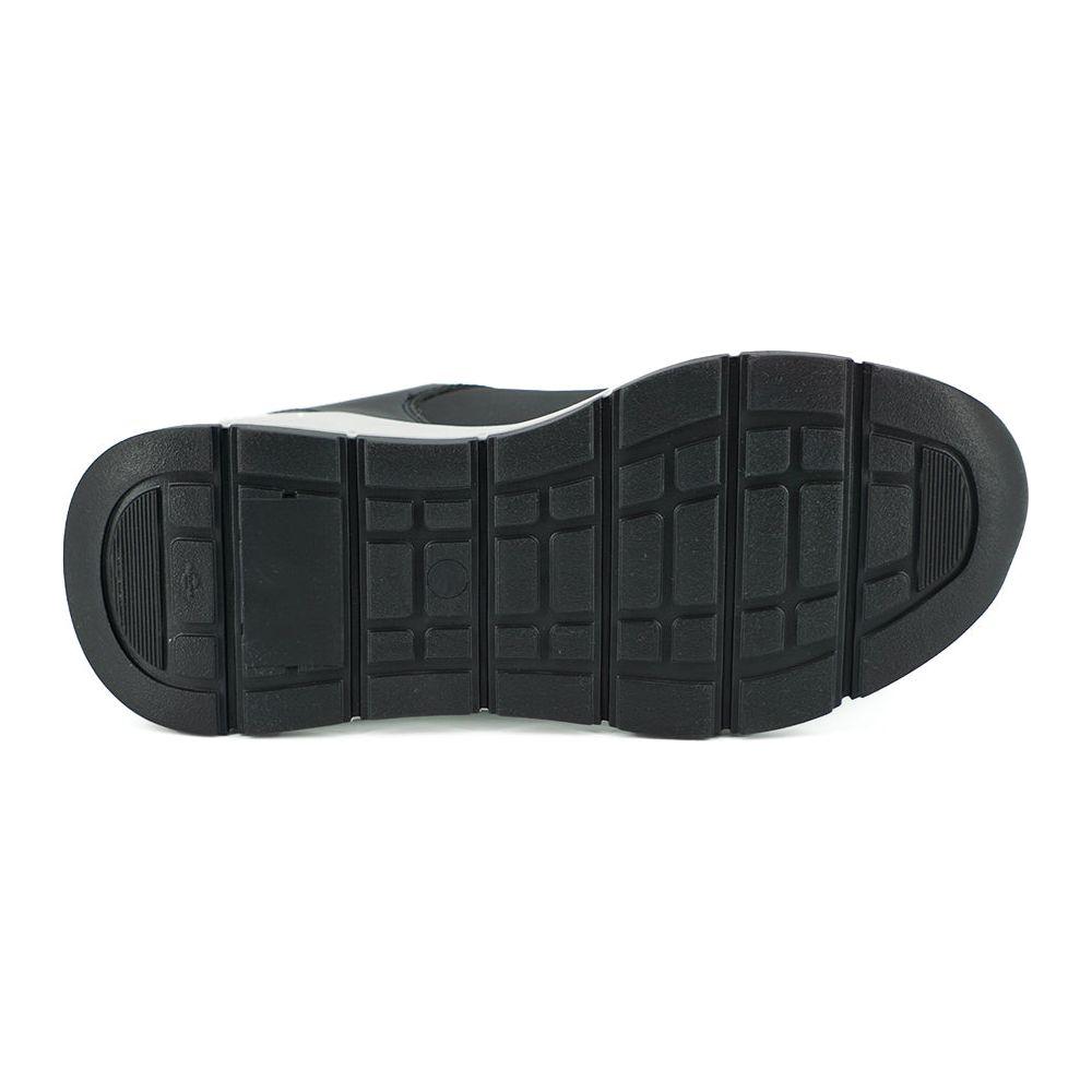 Versace Elegant Monochrome Leather Sneakers Versace Dark Slate Gray