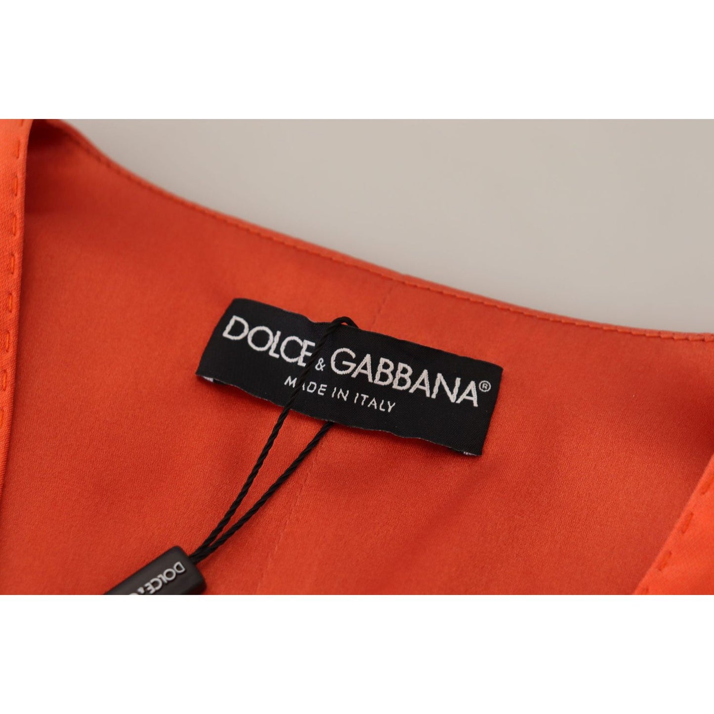 Dolce & Gabbana Elegant Orange Silk Waistcoat Dolce & Gabbana Firebrick