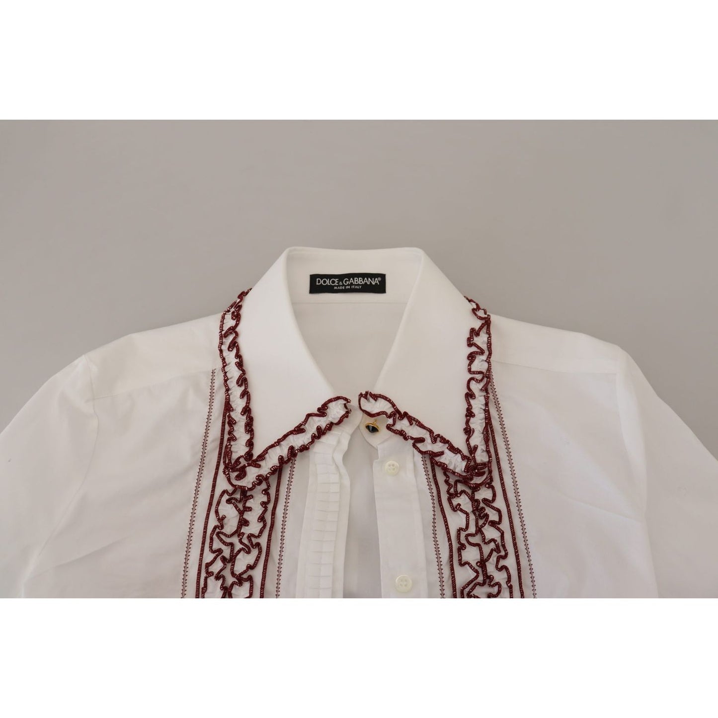 Dolce & Gabbana Elegant White Cotton Polo Top Dolce & Gabbana Dark Gray