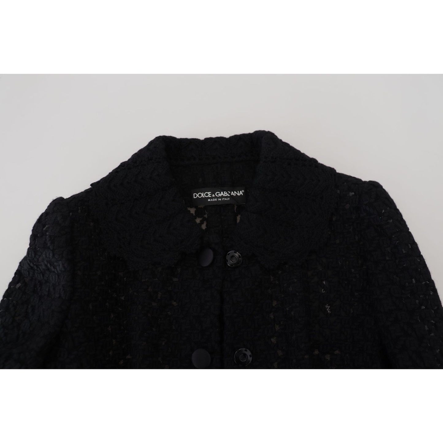 Dolce & Gabbana Elegant Black Wool Blend Button Down Jacket Dolce & Gabbana Black