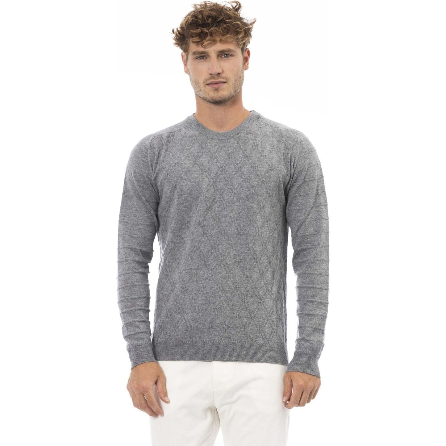 Alpha Studio Sweaters Sweaters Alpha Studio Light Slate Gray