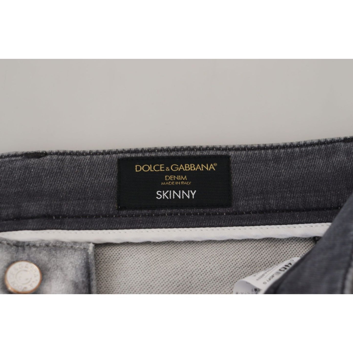 Dolce & Gabbana Elegant Gray Washed Cotton Blend Pants Dolce & Gabbana Gray