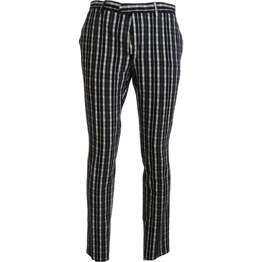 BENCIVENGA Black Checkered Cotton Casual Pants PAN74120 - 46