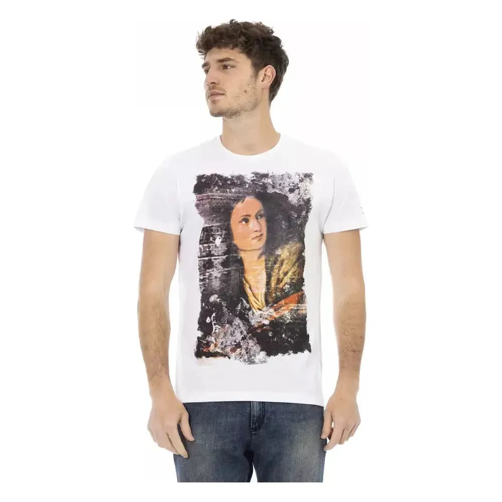 Trussardi Action White Cotton Men T-Shirt Trussardi Action Dark Slate Gray