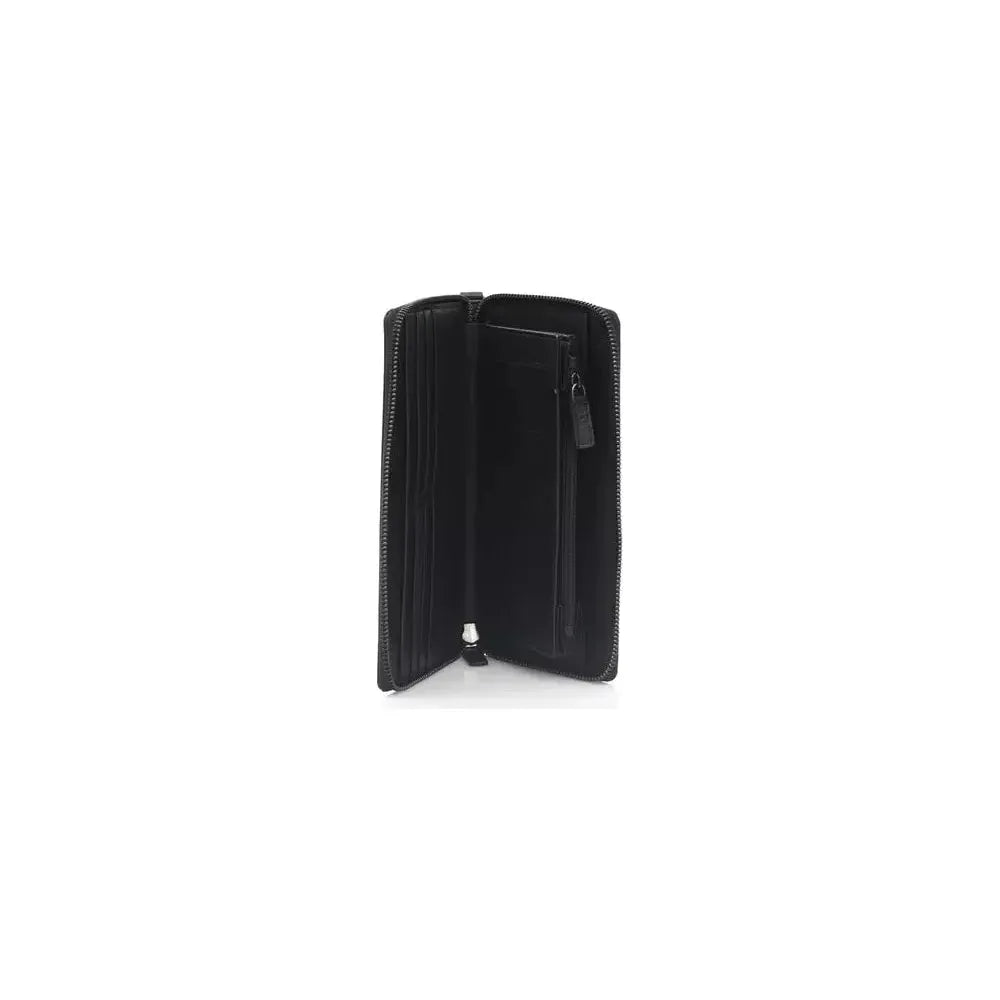 Automobili Lamborghini Black Calfskin Men Wallet Automobili Lamborghini Black