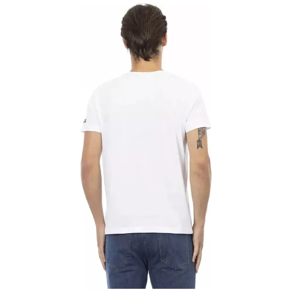 Trussardi Action White Cotton Men T-Shirt Trussardi Action Dark Slate Gray