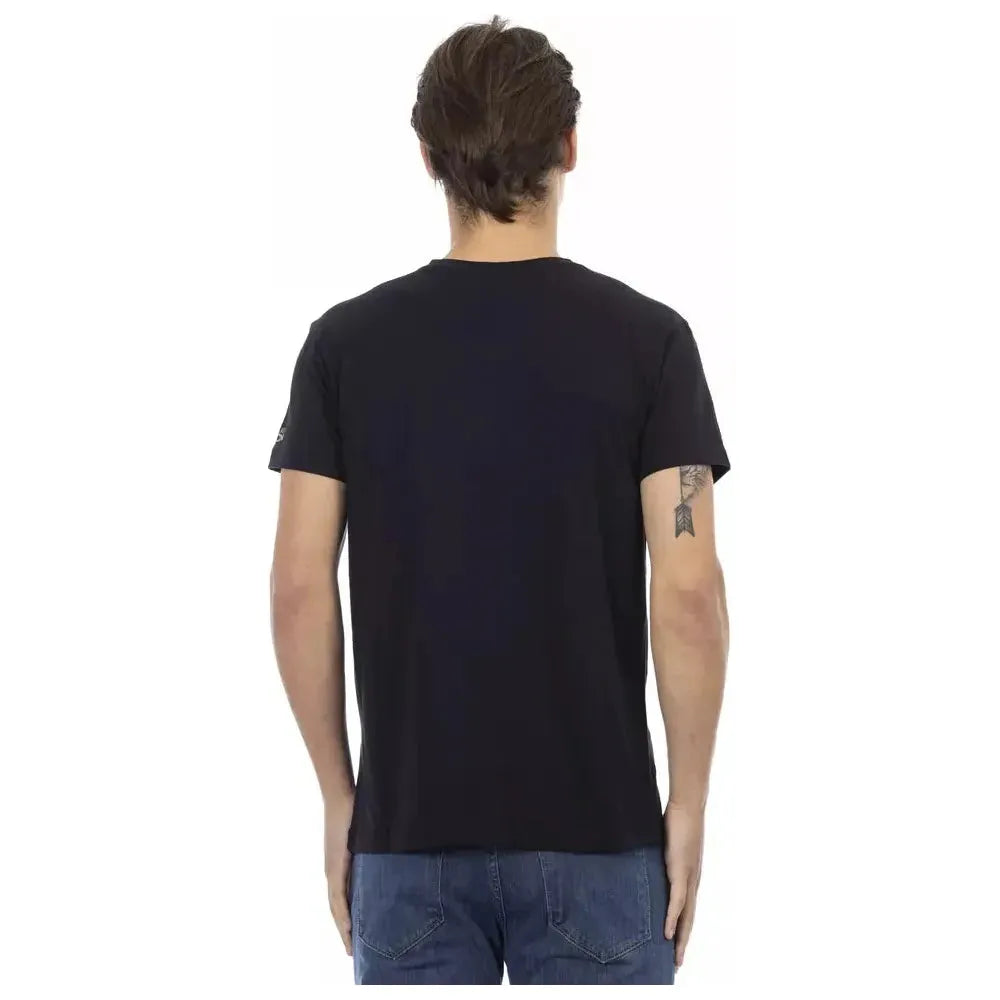 Trussardi Action Black Cotton Men T-Shirt Trussardi Action Dark Slate Gray