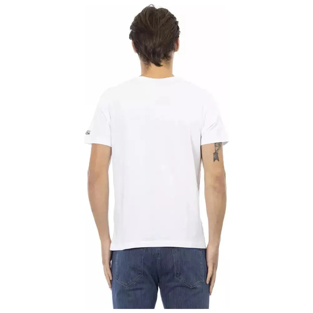 Trussardi Action White Cotton Men's T-Shirt Trussardi Action Misty Rose