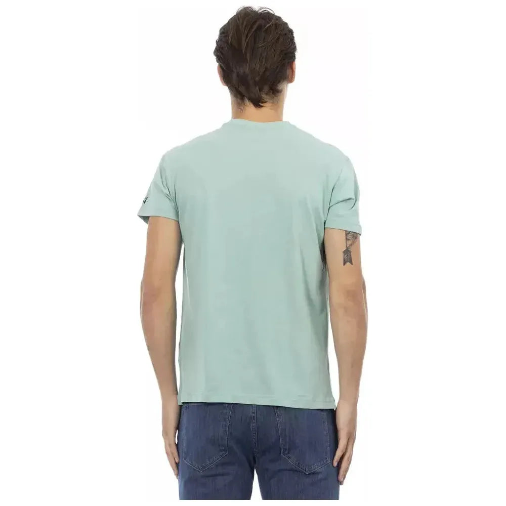 Trussardi Action Green Cotton Men T-Shirt Trussardi Action Gray