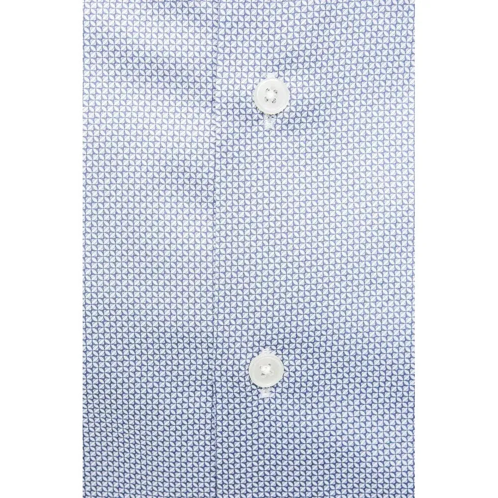 Robert Friedman Light Blue Cotton Men Shirt Robert Friedman Light Gray