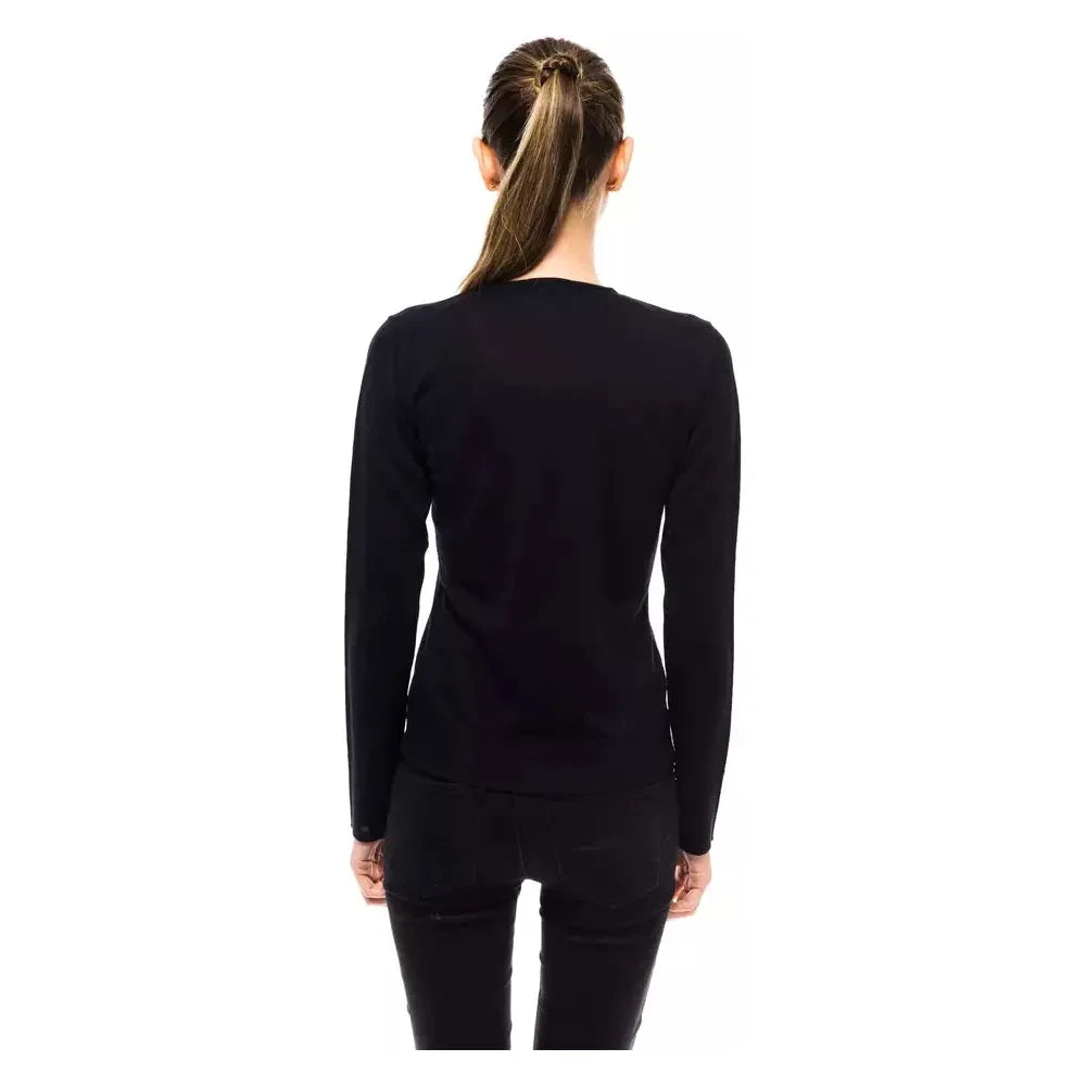 Montana Blu Blue Wool Women Sweater Montana Blu Black