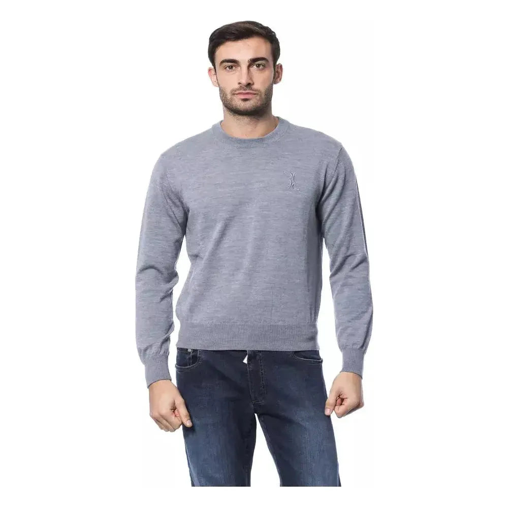 Billionaire Italian Couture Gray Merino Wool Men Sweater Billionaire Italian Couture Dark Gray