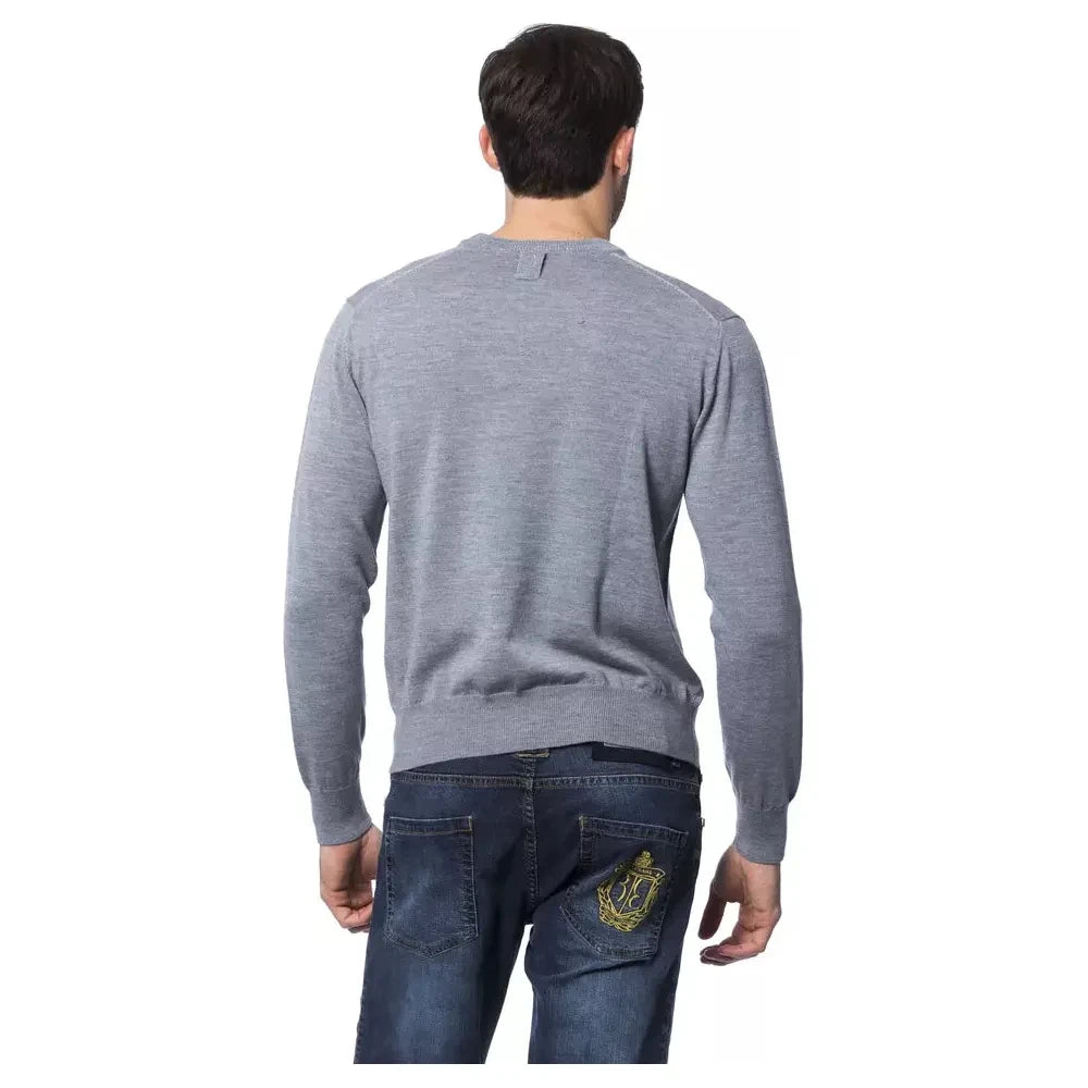 Billionaire Italian Couture Gray Merino Wool Men Sweater Billionaire Italian Couture Light Slate Gray